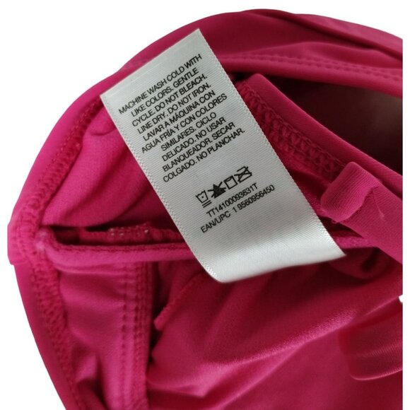 Time and Tru Womens XL Ruched Bikini Top Pink Summer Fuchsia - Picture 7 of 8